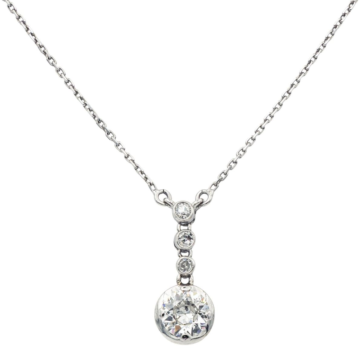 Collier Pendentif en or blanc et diamants - Castafiore