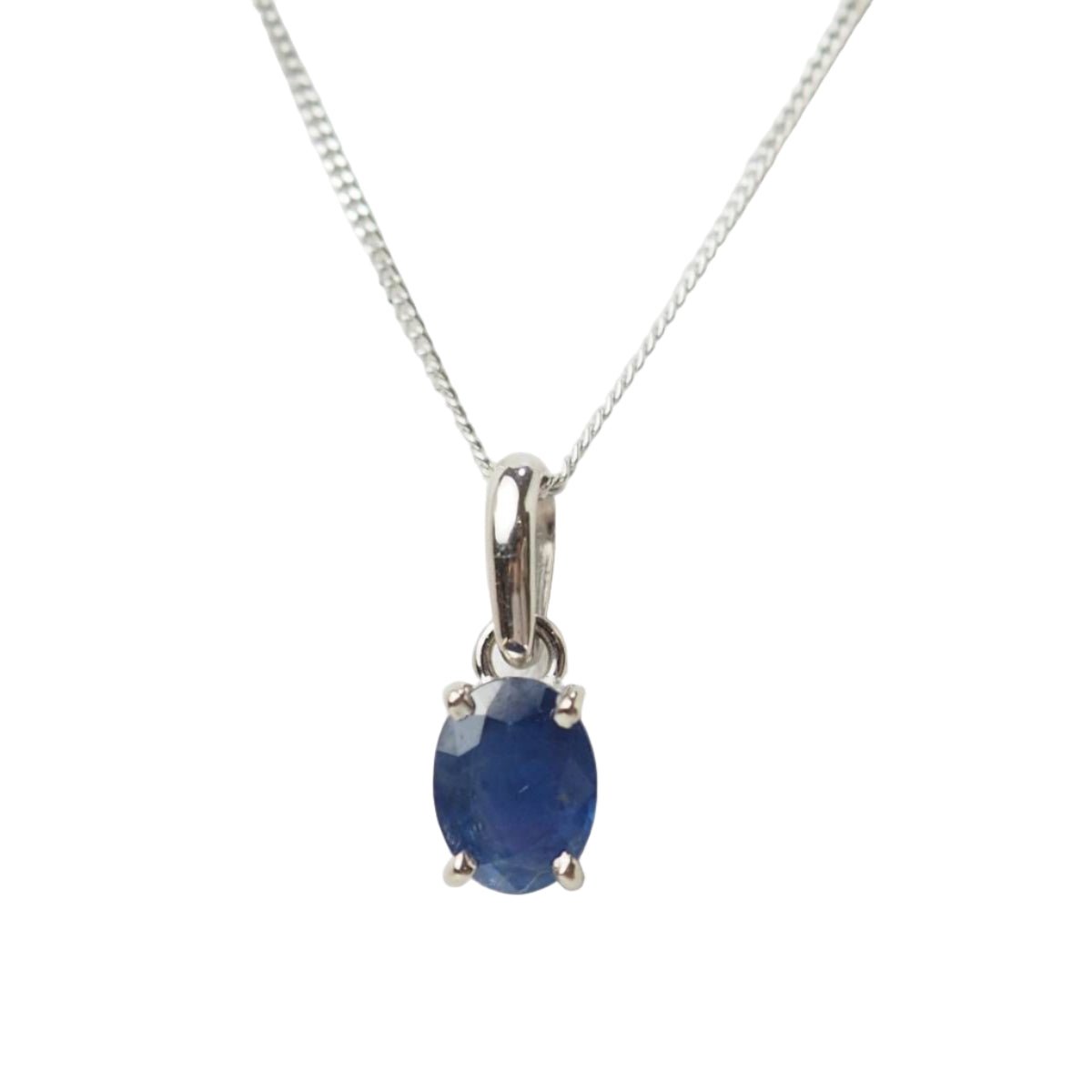 Collier Pendentif en or blanc et saphir - Castafiore