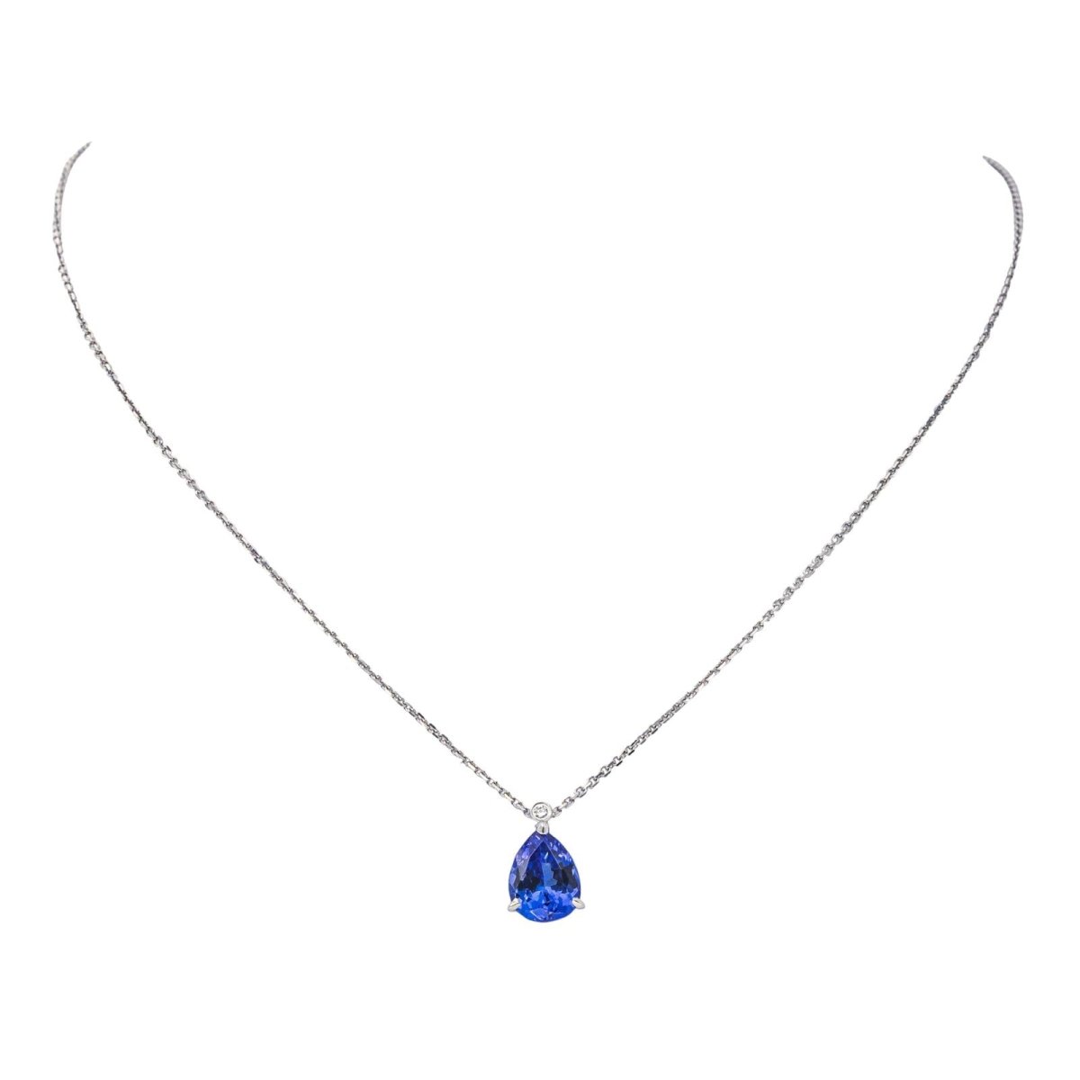 Collier Pendentif en or blanc et tanzanite - Castafiore