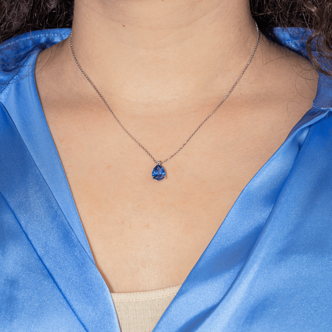 Collier Pendentif en or blanc et tanzanite - Castafiore