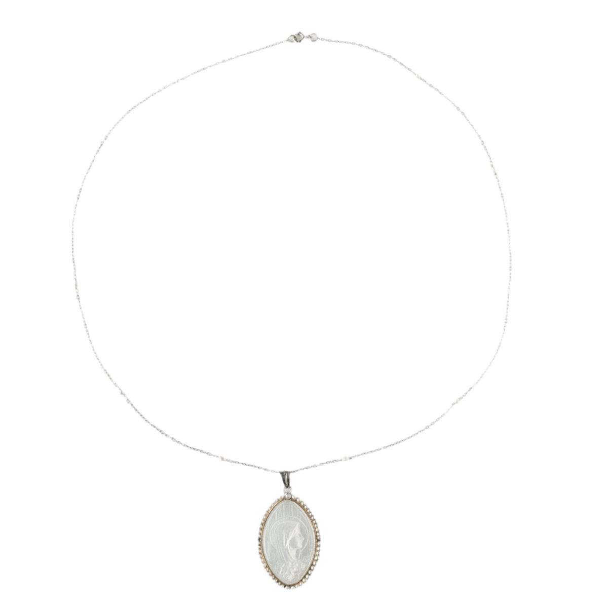 Collier Pendentif en or blanc, nacre et perles - Castafiore