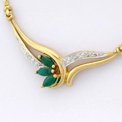 Collier Pendentif en or blanc, or jaune, émeraudes et diamants - Castafiore