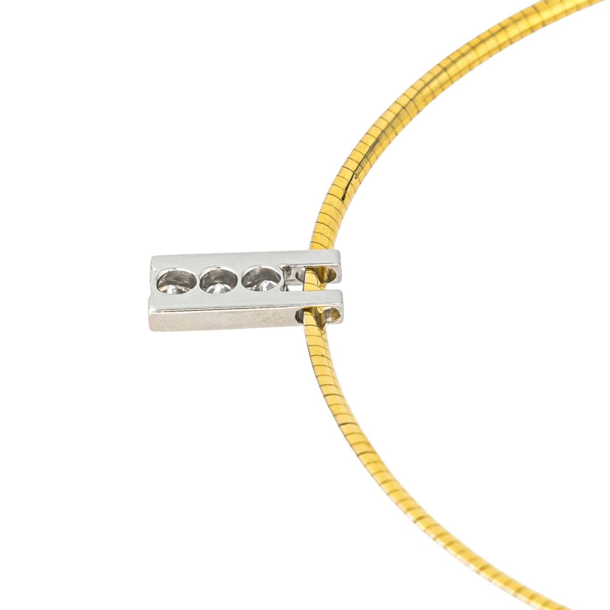 Collier Pendentif en or blanc, or jaune et diamants - Castafiore