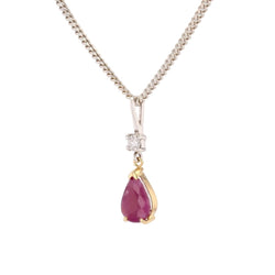 Collier Pendentif en or blanc, or jaune, rubis et diamant - Castafiore