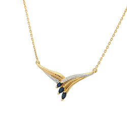 Collier Pendentif en or blanc, or jaune, saphirs et diamant - Castafiore