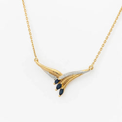 Collier Pendentif en or blanc, or jaune, saphirs et diamant - Castafiore