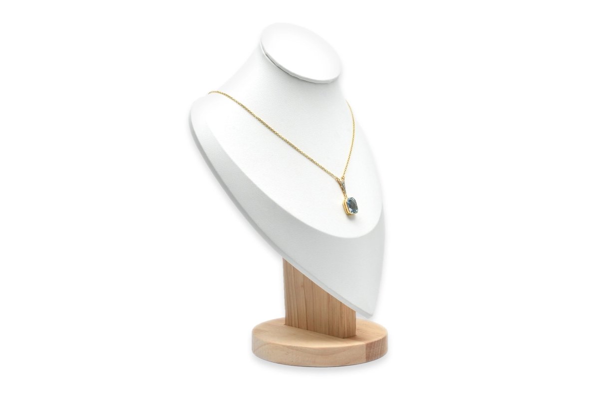 Collier Pendentif en or blanc, or jaune, topaze et diamant - Castafiore