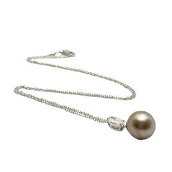 Collier Pendentif en or blanc, perle et diamant - Castafiore