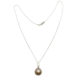 Collier Pendentif en or blanc, perle et diamant - Castafiore
