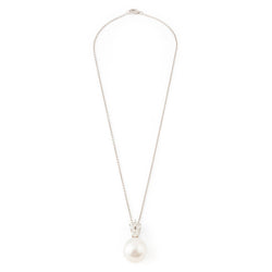 Collier Pendentif en or blanc, perle et diamants - Castafiore