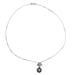 Collier Pendentif en or blanc, perle et diamants - Castafiore