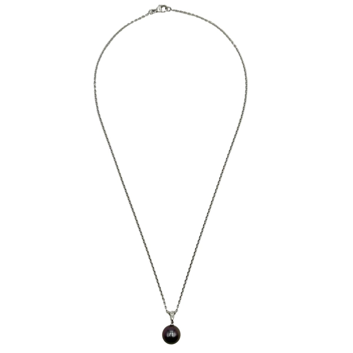 Collier Pendentif en or blanc, perle et diamants - Castafiore