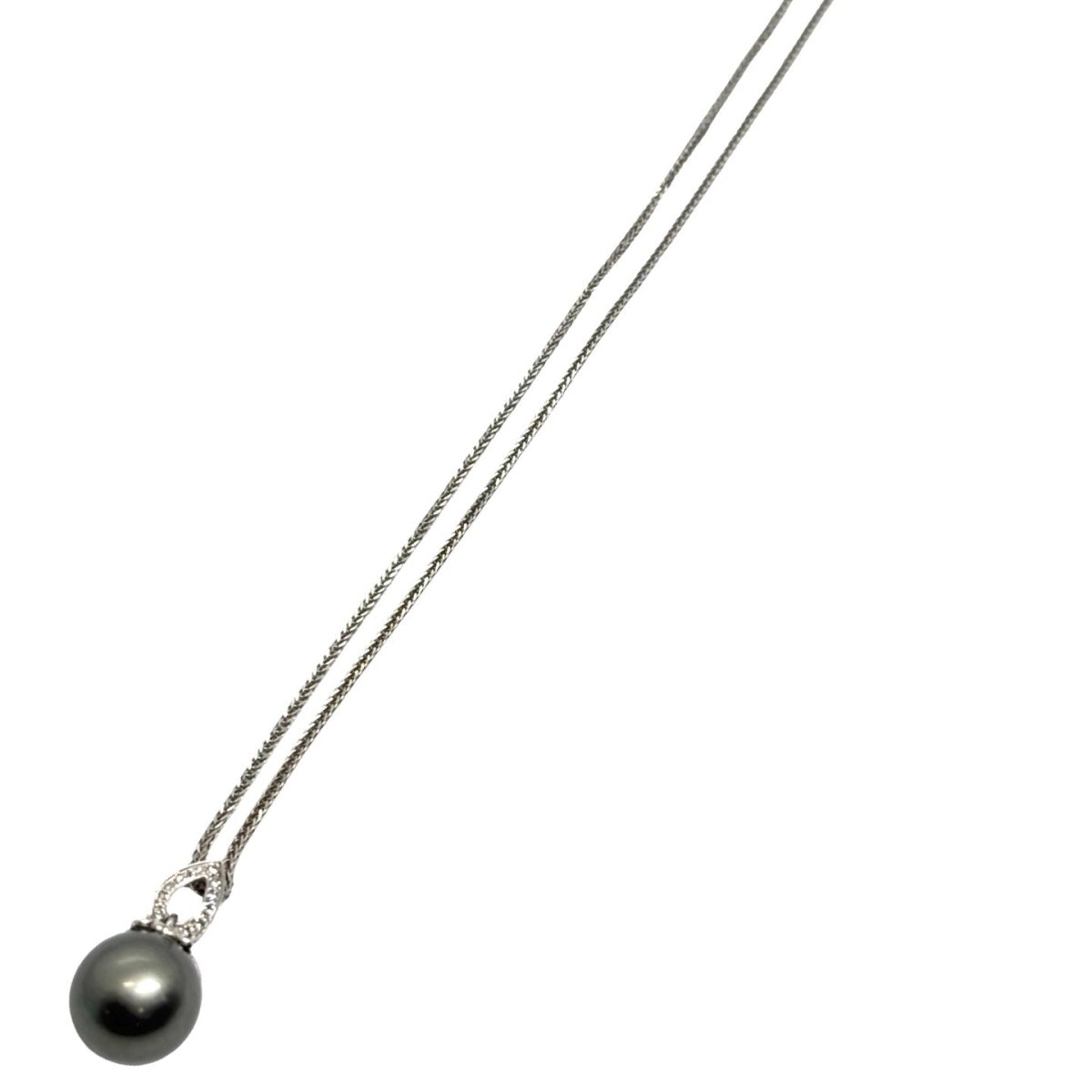 Collier Pendentif en or blanc, perle et diamants - Castafiore
