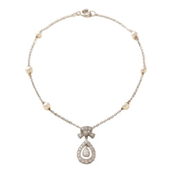 Collier Pendentif en or blanc, perles et diamants - Castafiore