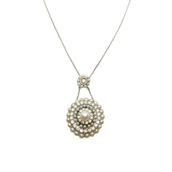 Collier Pendentif en or blanc, perles et diamants - Castafiore