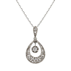 Collier Pendentif en or blanc, platine et diamants - Castafiore