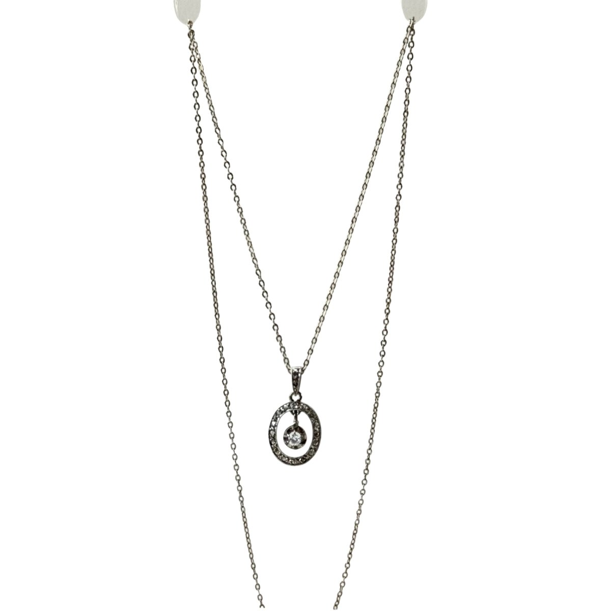 Collier Pendentif en or blanc, platine et diamants - Castafiore