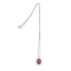 Collier Pendentif en or blanc, rubis et diamants - Castafiore