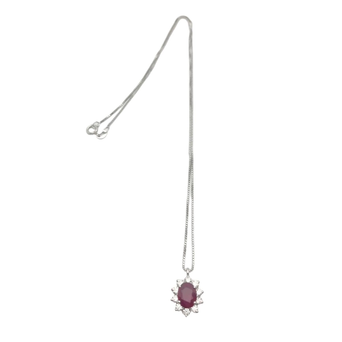 Collier Pendentif en or blanc, rubis et diamants - Castafiore