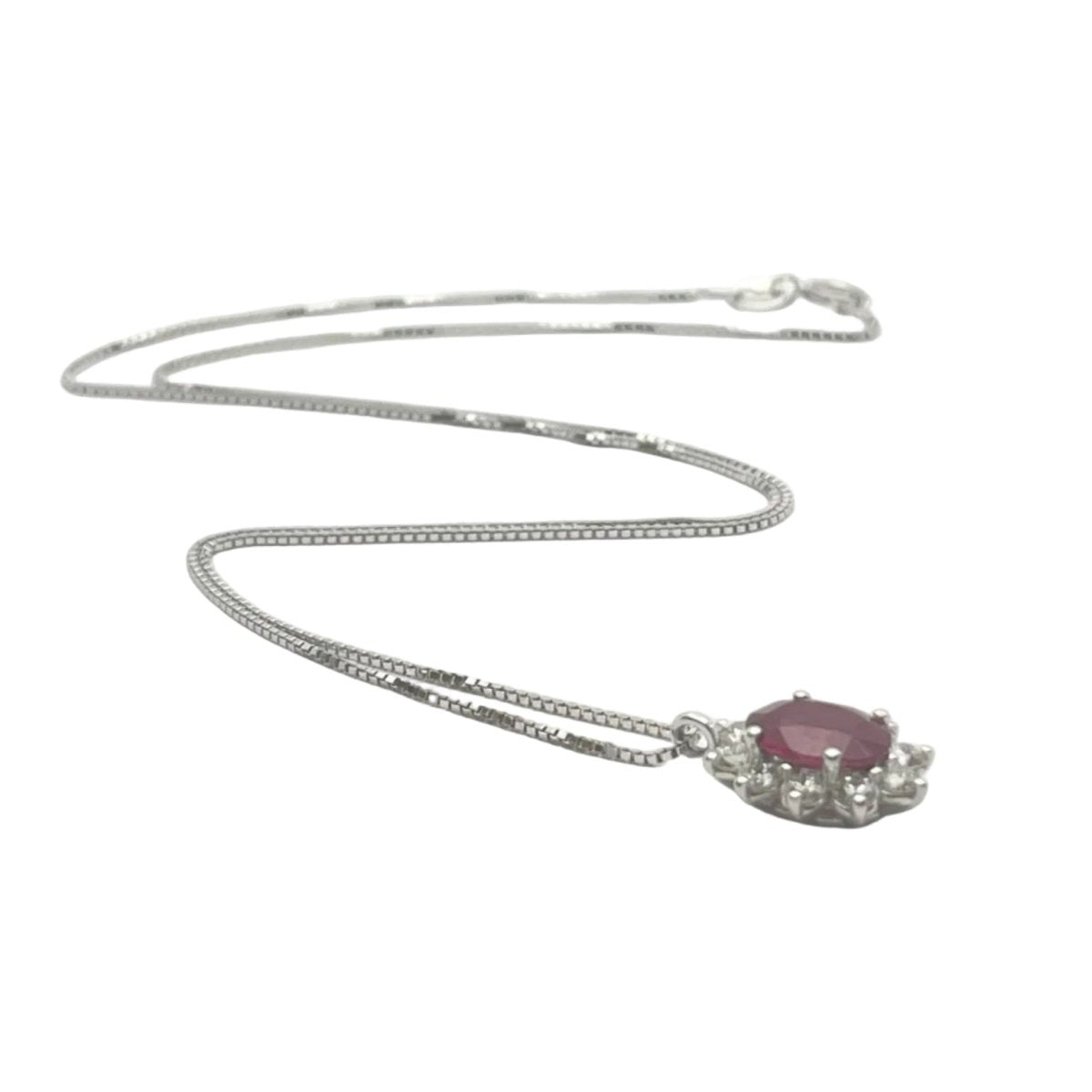 Collier Pendentif en or blanc, rubis et diamants - Castafiore