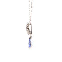 Collier Pendentif en or blanc, saphir et diamants - Castafiore