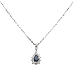 Collier Pendentif en or blanc, saphir et diamants - Castafiore
