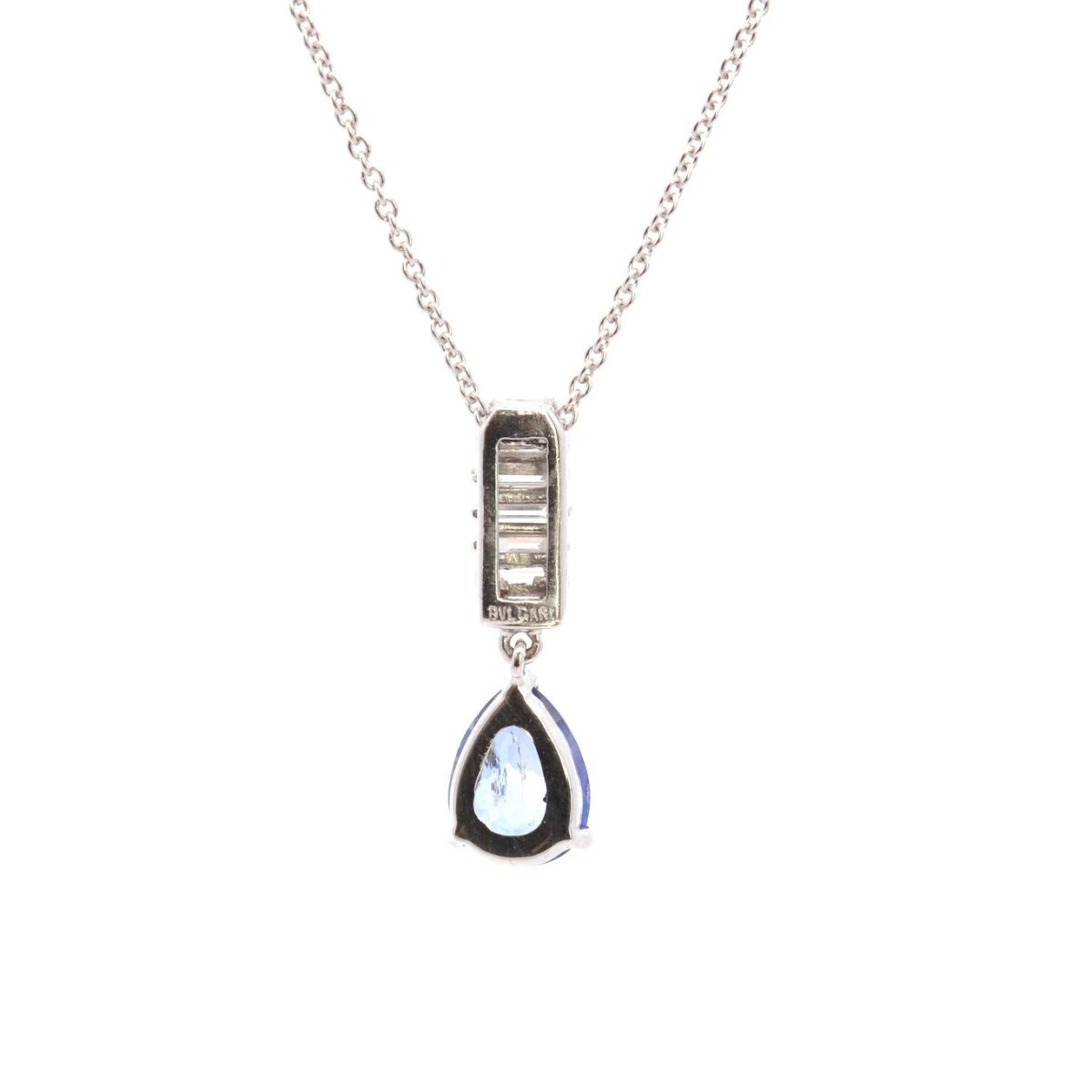 Collier Pendentif en or blanc, saphir et diamants - Castafiore