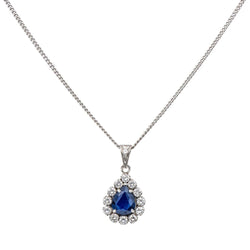 Collier Pendentif en or blanc, saphir et diamants - Castafiore