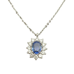 Collier Pendentif en or blanc, saphir et diamants - Castafiore