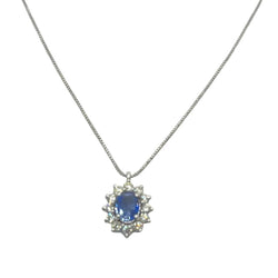 Collier Pendentif en or blanc, saphir et diamants - Castafiore