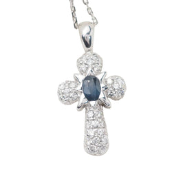 Collier Pendentif en or blanc, saphir et diamants - Castafiore