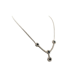 Collier Pendentif en or blanc, saphirs et diamants - Castafiore
