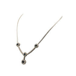 Collier Pendentif en or blanc, saphirs et diamants - Castafiore
