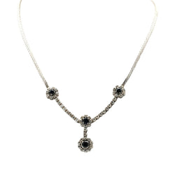 Collier Pendentif en or blanc, saphirs et diamants - Castafiore