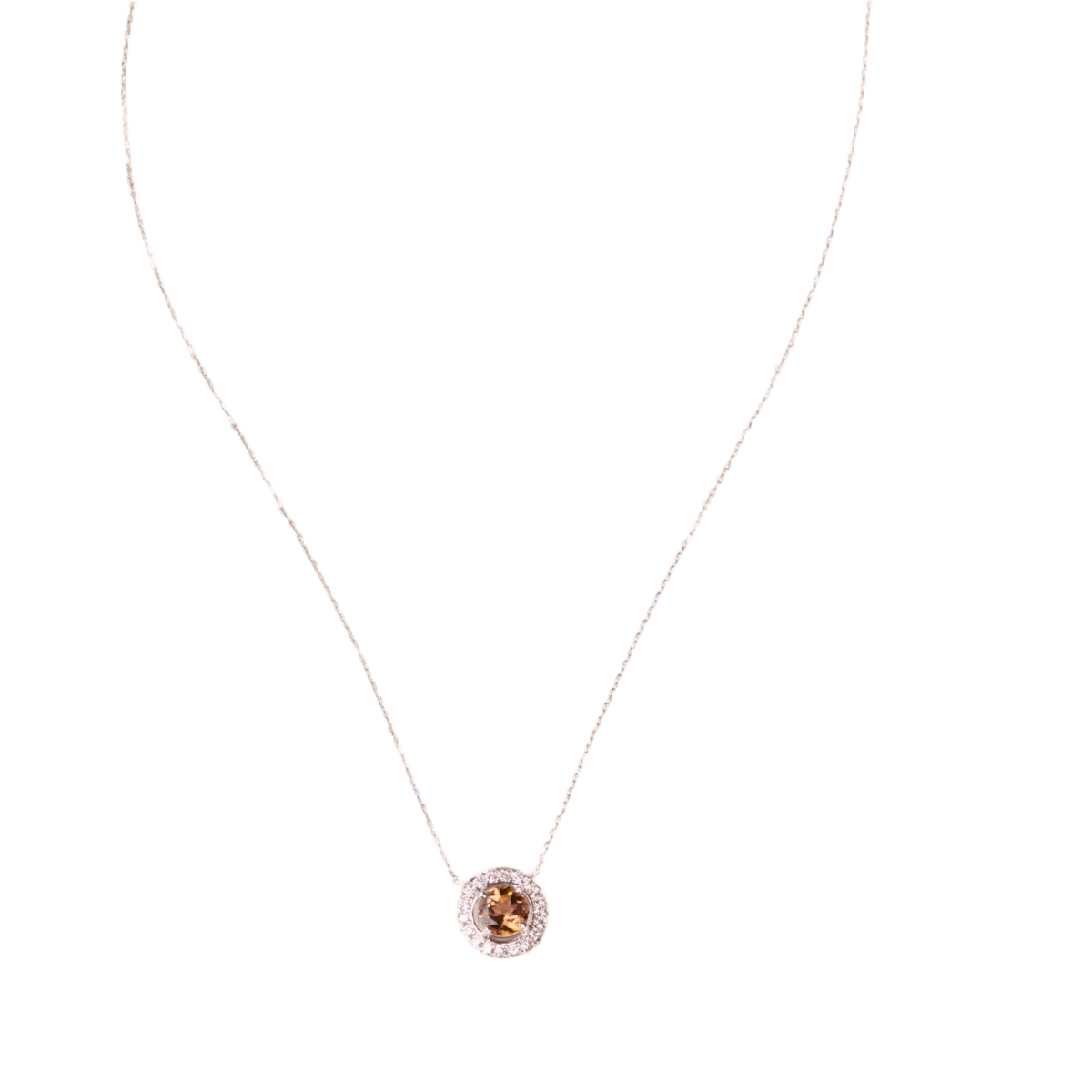 Collier Pendentif en or blanc, tourmaline et diamants - Castafiore