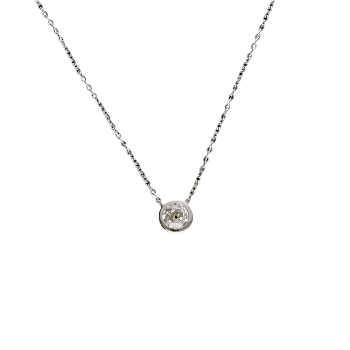 Collier pendentif en or gris et diamant - Castafiore