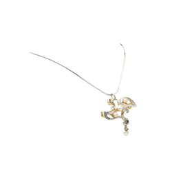 Collier Pendentif en or jaune, argent et diamants - Castafiore
