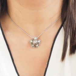 Collier Pendentif en or jaune, argent et diamants - Castafiore