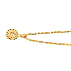 Collier Pendentif en or jaune, émeraudes et diamant - Castafiore