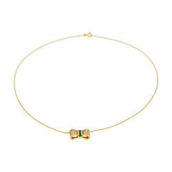 Necklace Emerald yellow gold 