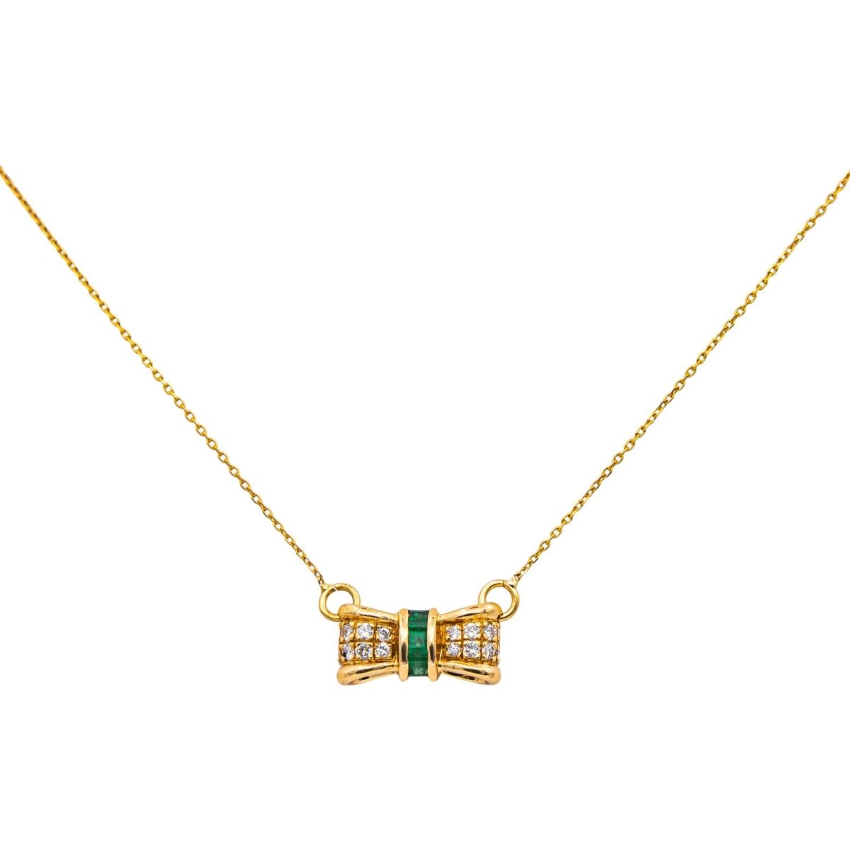 Necklace Emerald yellow gold 