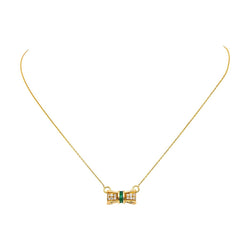 Necklace Emerald yellow gold 