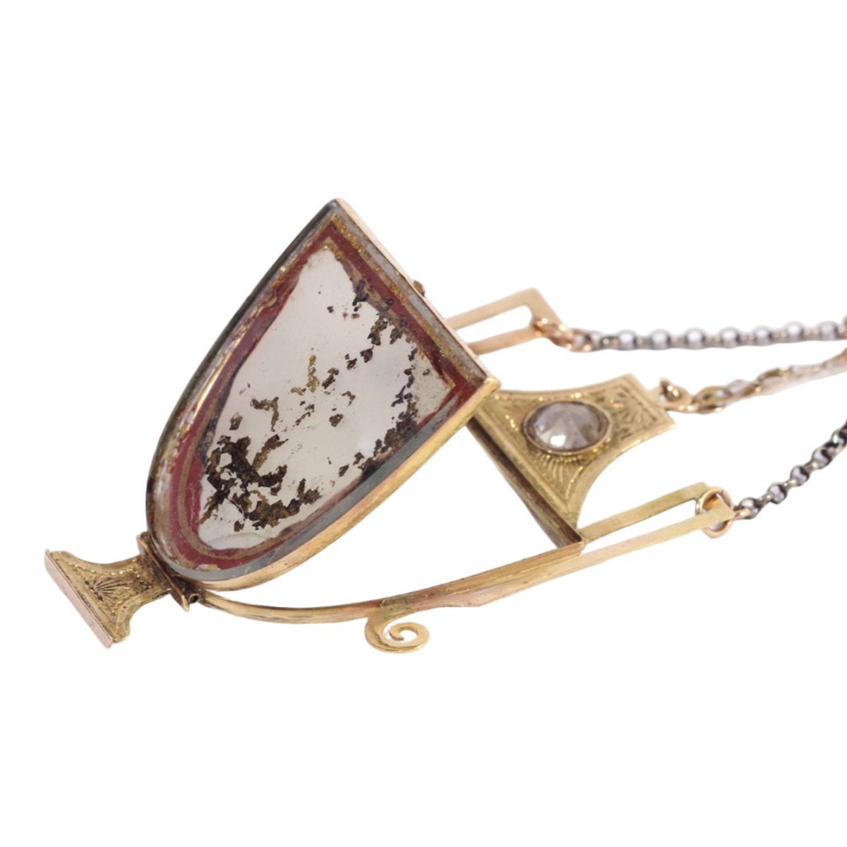 Collier Pendentif en or jaune et argent - Castafiore