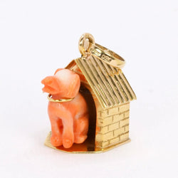 Collier Pendentif en or jaune et corail - Castafiore