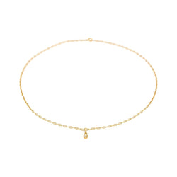 Necklace Navy mesh Yellow gold diamond