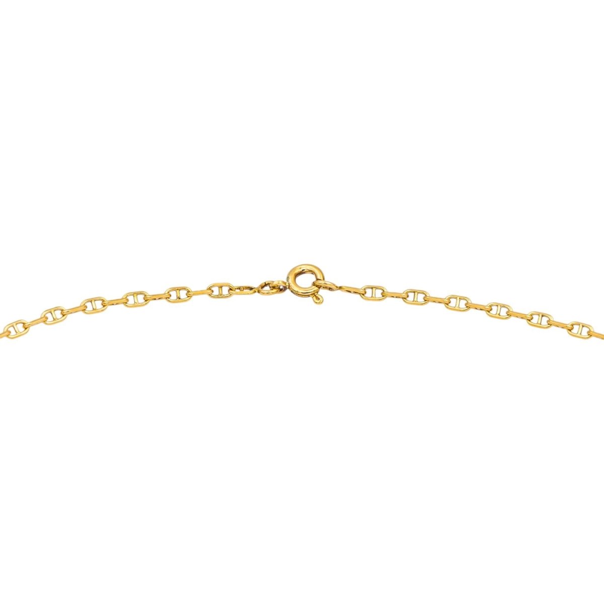Necklace Navy mesh Yellow gold diamond