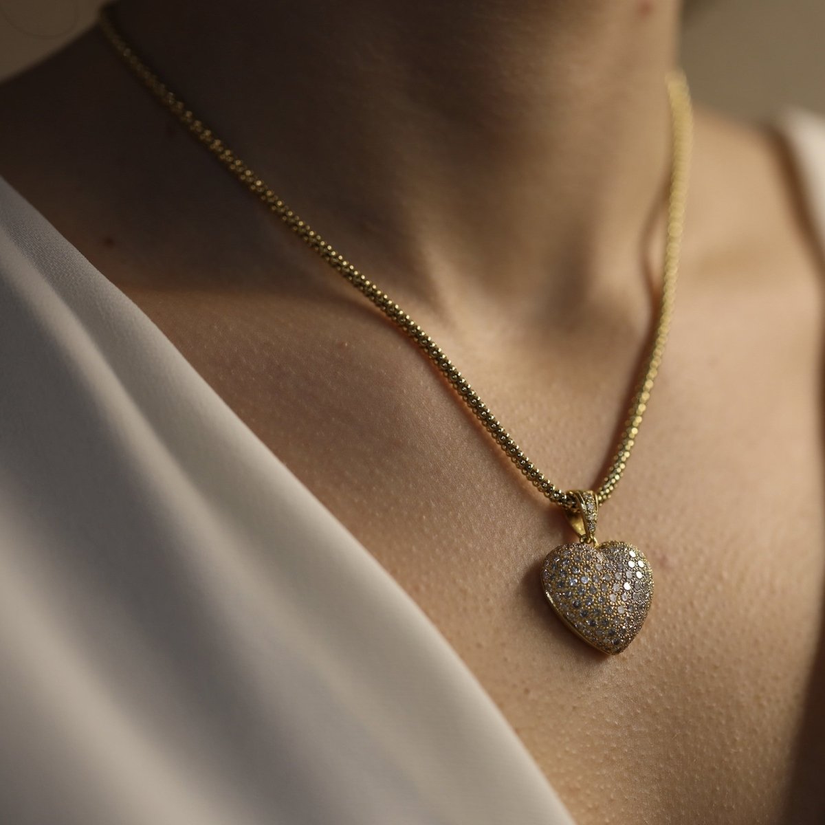 Collier Pendentif en or jaune et diamants - Castafiore