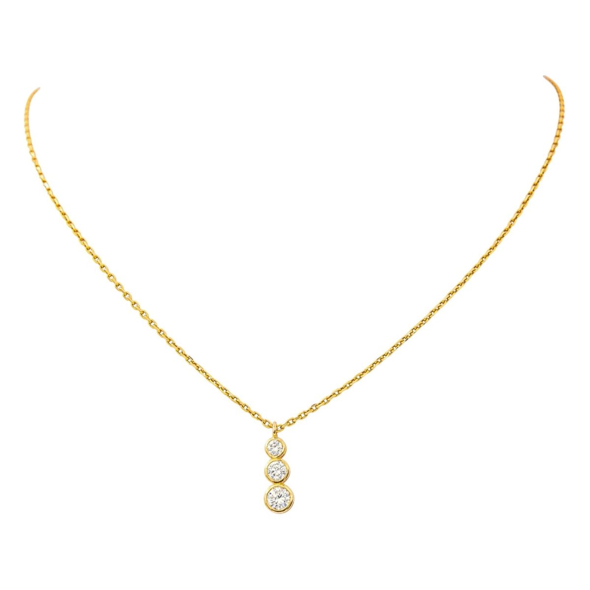 Collier Pendentif en or jaune et diamants - Castafiore
