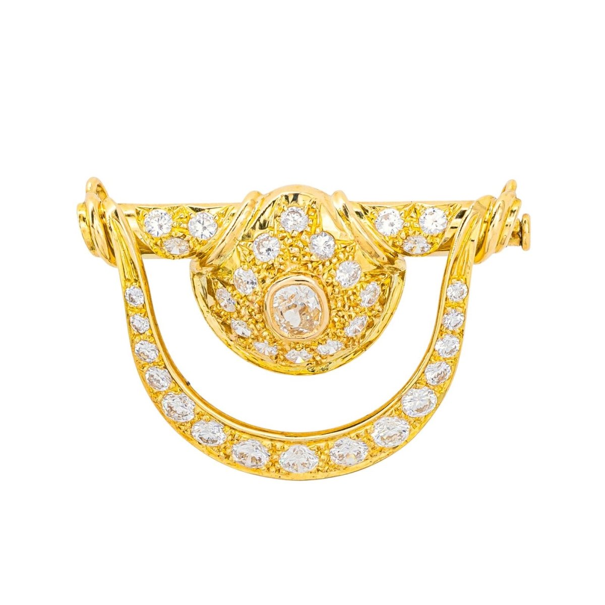 Collier Pendentif en or jaune et diamants - Castafiore
