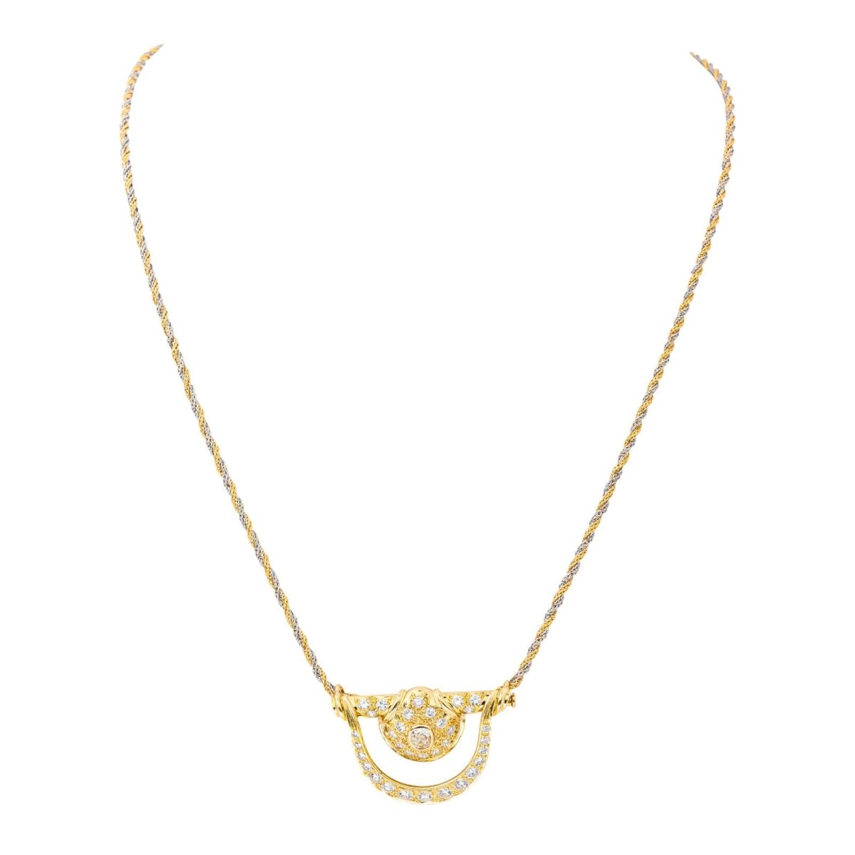 Collier Pendentif en or jaune et diamants - Castafiore